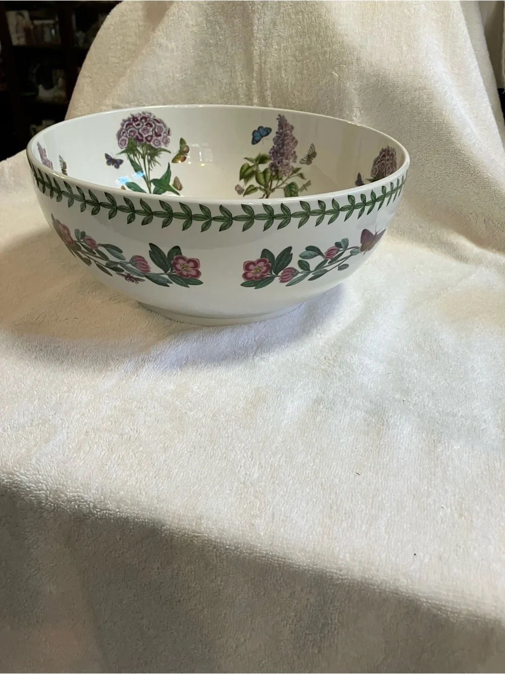 Vintage Portmeirion Botanic Garden Salad Bowl Ceramic 10.5inch diameter